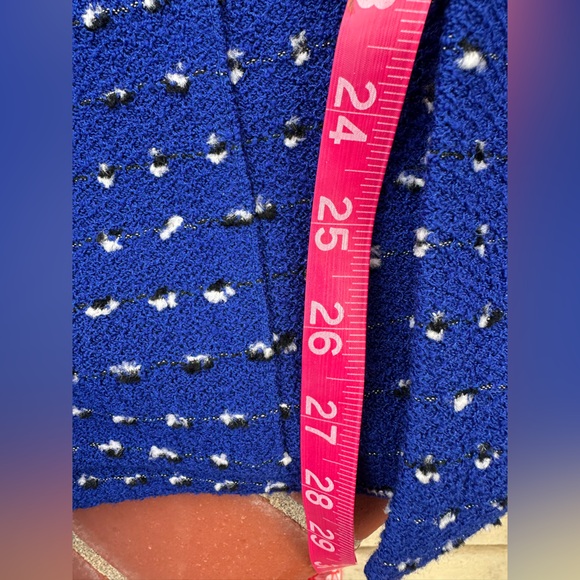 St. John collection Blue Tweed zipper Jacket coat w/ gold buttons sz 6 - Picture 6 of 6